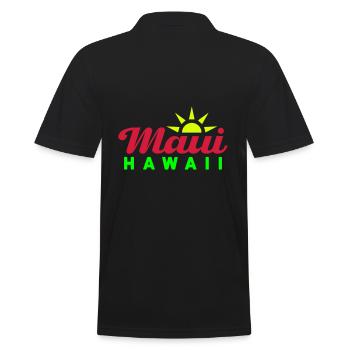Maui, Hawaii (Sonne, Sonnenstrahlen) - Männer Poloshirt - Schwarz - Hinten - Kai (181cm)
