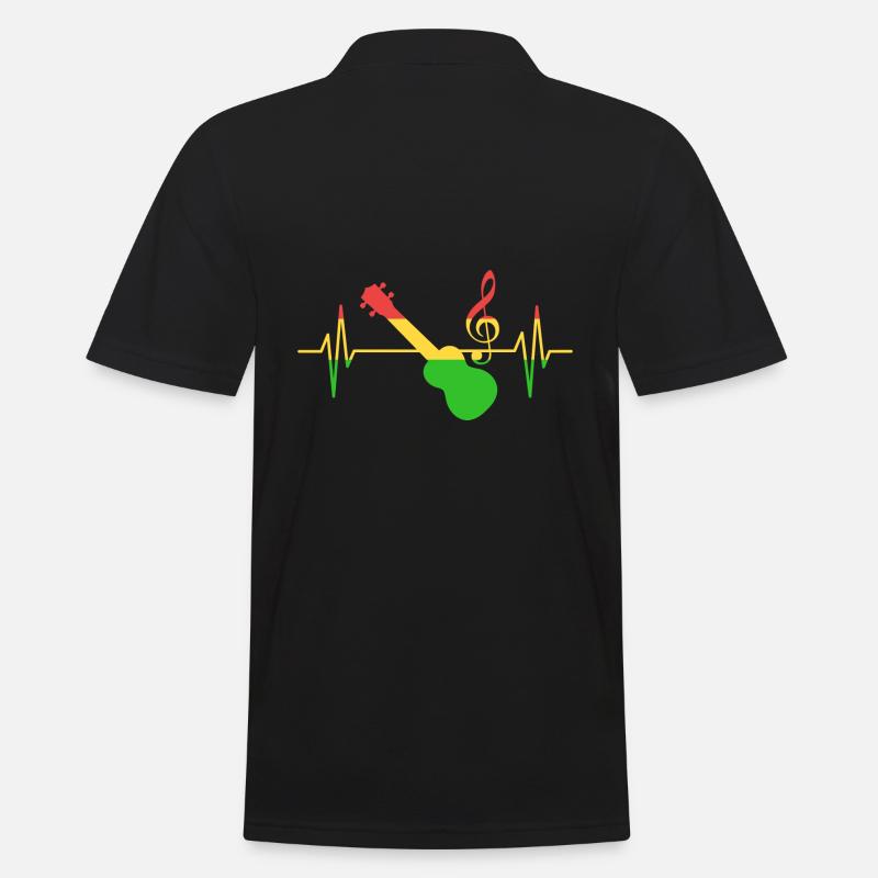 Reggae Music Pulse Musiker - Männer Poloshirt - Schwarz