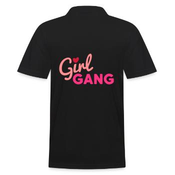 Girl Gang (Herz als i-Punkt) - Männer Poloshirt - Schwarz - Hinten - Kai (181cm)