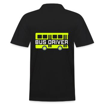 Bus driver (zwei Bushälften) - Männer Poloshirt - Schwarz - Hinten - Kai (181cm)