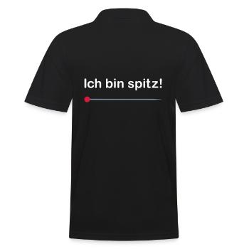 ★ Designfarben änderbar ★ Ich bin spitz! - Männer Poloshirt - Schwarz - Hinten - Kai (181cm)