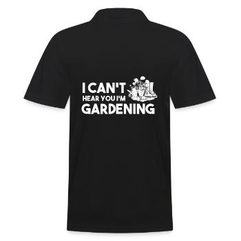 I Can't Hear You I'm Gardening Blumenhändler - Männer Poloshirt - Schwarz - Hinten - Kai (181cm)
