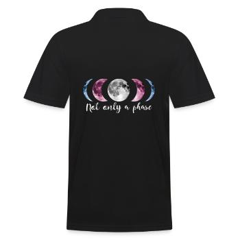 LGBT Transgender Phase Mond LGBTQ Street Day Demo - Männer Poloshirt - Schwarz - Hinten - Kai (181cm)