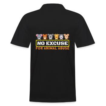 No Excuse For Animal Abuse Vegan Vegetarian - Men's Polo Shirt - black - Back - Kai (181cm)