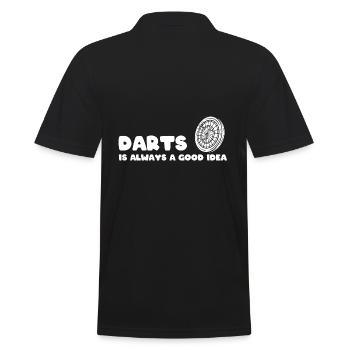 Lustiger Dartspieler Dartmeister - Männer Poloshirt - Schwarz - Hinten - Kai (181cm)
