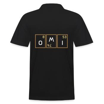Omi (Sauerstoff, Wolfram verdreht, Iod) - Männer Poloshirt - Schwarz - Hinten - Kai (181cm)