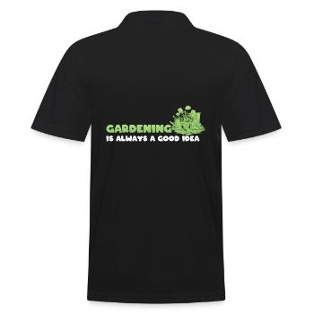 Lustige Gartenblumen Gärtner - Männer Poloshirt - Schwarz - Hinten - Kai (181cm)