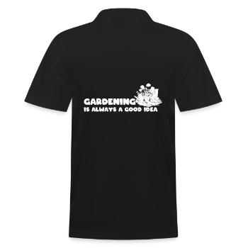 Lustige Gartenblumen Gärtner - Männer Poloshirt - Schwarz - Hinten - Kai (181cm)