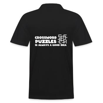 Lustige Kreuzworträtsel Puzzle -Buch -Enthusiast - Männer Poloshirt - Schwarz - Hinten - Kai (181cm)