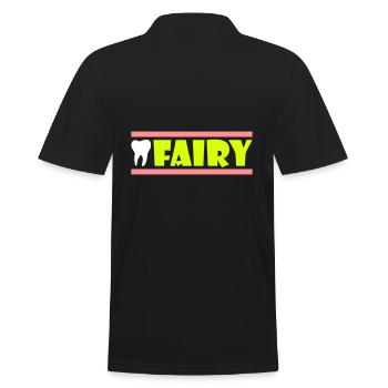 Tooth fairy (Zahn, Balken) - Männer Poloshirt - Schwarz - Hinten - Kai (181cm)