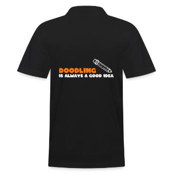Kritzelnder Liebhaber Bleistiftkünstler - Männer Poloshirt - Schwarz - Hinten - Kai (181cm)