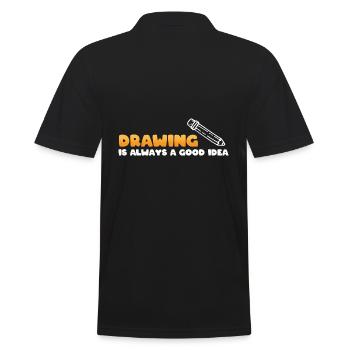 Kunstliebhaber Kunstlehrer - Männer Poloshirt - Schwarz - Hinten - Kai (181cm)