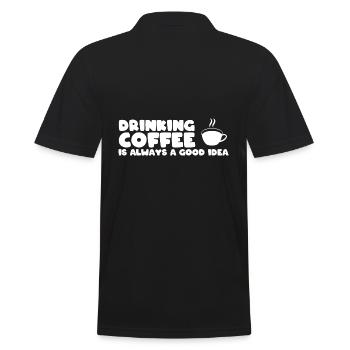 Kaffeeliebhaber Barista - Männer Poloshirt - Schwarz - Hinten - Kai (181cm)