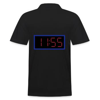 ★ design colors changeable ★ digital clock 11:55 clock - Men's Polo Shirt - black - Back - Kai (181cm)
