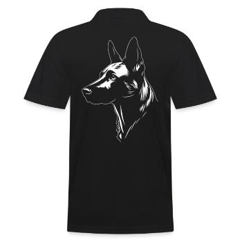 Portrait Malinois Belge Berger Belge - Polo Homme - noir - Dos - Kai (181cm)