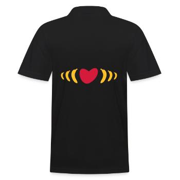 ★ Designfarben änderbar ★ Herz & Pulse aus Bananen - Männer Poloshirt - Schwarz - Hinten - Kai (181cm)