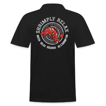 Shrimply Relax - Shrimp - Dwarf Shrimp - Men's Polo Shirt - black - Back - Kai (181cm)