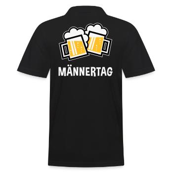 Männertag (Bier Prosit Bayrische Bierkrüge / 3C) - Männer Poloshirt - Schwarz - Hinten - Kai (181cm)