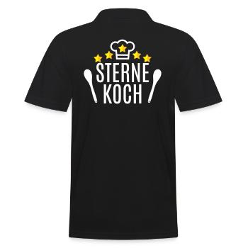 Bester Koch Papa Opa Sternekoch 5 Sterne Küche - Männer Poloshirt - Schwarz - Hinten - Kai (181cm)