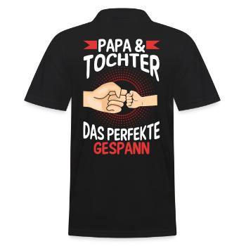 Papa Tochter Vater Familie Geschenk - Männer Poloshirt - Schwarz - Hinten - Kai (181cm)