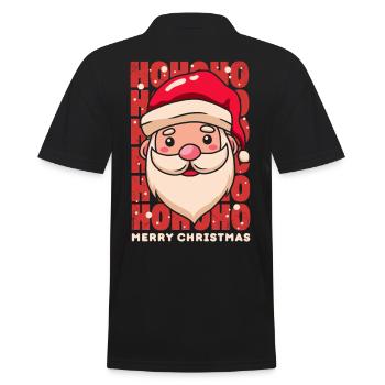 Weihnachten Hohoho Weihnachtsmann Frohe Weihnachten - Männer Poloshirt - Schwarz - Hinten - Kai (181cm)