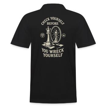 joueur d’échecs vérifiez-vous drôle de dire - Polo Homme - noir - Dos - Kai (181cm)