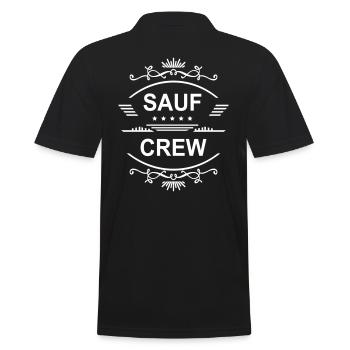 Sauf Crew Männertag Saufen Sauftour Alkohol JGA - Männer Poloshirt - Schwarz - Hinten - Kai (181cm)