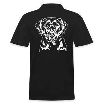 Labrador Portrait Labbi Hunde Hund Wilsigns - Männer Poloshirt - Schwarz - Hinten - Kai (181cm)