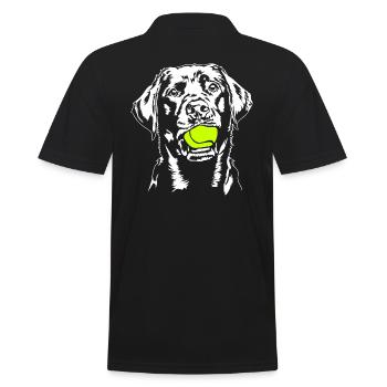 Labrador Ball Balljunkie Labbi Hunde Wilsigns - Männer Poloshirt - Schwarz - Hinten - Kai (181cm)