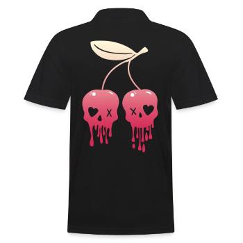 Cerises Kawaii crâne pastel Goth - Polo Homme - noir - Dos - Kai (181cm)