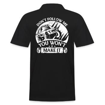 Funny Jeep Off Road - Do not Follow Me - Men's Polo Shirt - black - Back - Kai (181cm)
