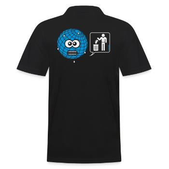 Dessin animé : Terre – Abolissez la voiture ! - Polo Homme - noir - Dos - Kai (181cm)