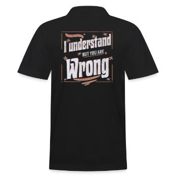 I understand but you are wrong - Männer Poloshirt - Schwarz - Hinten - Kai (181cm)