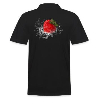 Fraise fruit fruits fruits délicieux frais - Polo Homme - noir - Dos - Kai (181cm)