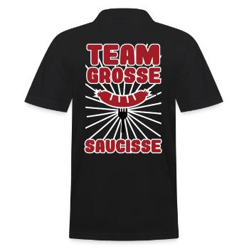 team grosse grosse saucisse | barbecue | beauf - Polo Homme - noir - Dos - Kai (181cm)