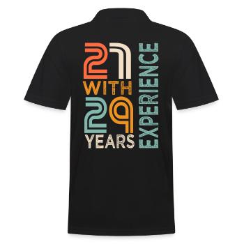 50th Birthday Gift 50th Anniversary - Men's Polo Shirt - black - Back - Kai (181cm)