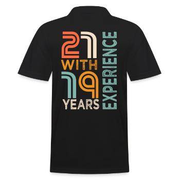 40th Birthday Gift 40th Anniversary - Men's Polo Shirt - black - Back - Kai (181cm)