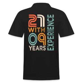 30th Birthday Gift 30th Anniversary - Men's Polo Shirt - black - Back - Kai (181cm)