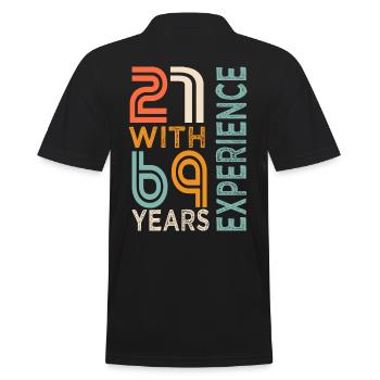 90th Birthday Gift 90th Anniversary - Men's Polo Shirt - black - Back - Kai (181cm)