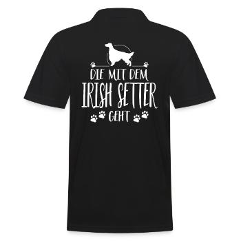 DIE MIT IRISH SETTER GEHT Hunde Spruch Wilsigns - Männer Poloshirt - Schwarz - Hinten - Kai (181cm)