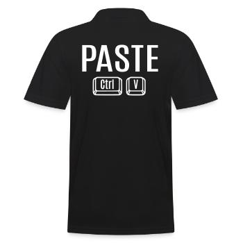 Copier Coller Ctrl + CV Père Mère Enfant Bébé Fun - Polo Homme - noir - Dos - Kai (181cm)