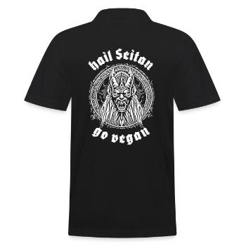 HAIL SEITAN - devenez végétalien - Polo Homme - noir - Dos - Kai (181cm)