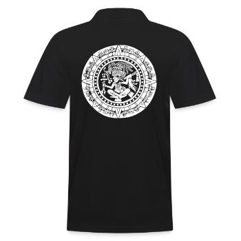Maya-Kalender - Weiß - Männer Poloshirt - Schwarz - Hinten - Kai (181cm)