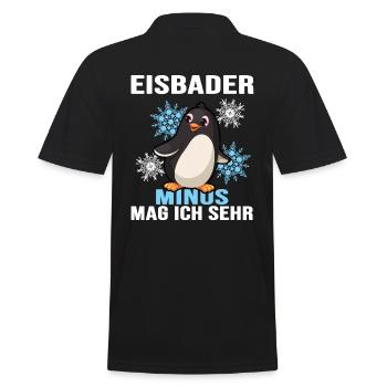 eisbader winterbader eisloch - Männer Poloshirt - Schwarz - Hinten - Kai (181cm)