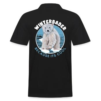 winterbader eisbader eisbär geht eisbaden - Männer Poloshirt - Schwarz - Hinten - Kai (181cm)