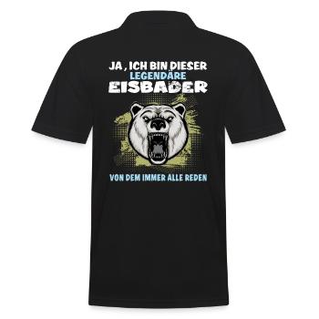 eisbaden legendärer eisbader kneipp kryotherapie - Männer Poloshirt - Schwarz - Hinten - Kai (181cm)