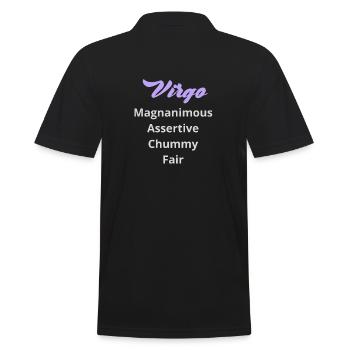 Logo signe astrologique "Vierge" - Polo Homme - noir - Dos - Kai (181cm)