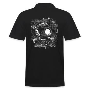 Taucherhelm Skizze Tauchen Retro Da Vinci - Männer Poloshirt - Schwarz - Hinten - Kai (181cm)
