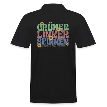 gruener linker spinner - Männer Poloshirt - Schwarz - Hinten - Kai (181cm)