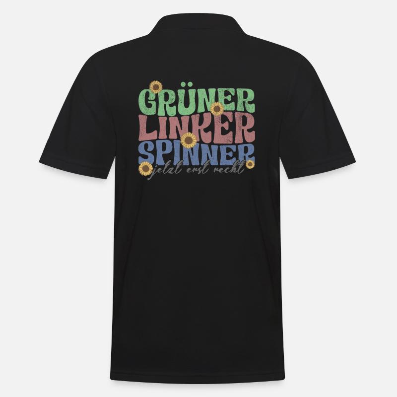 gruener linker spinner - Männer Poloshirt - Schwarz